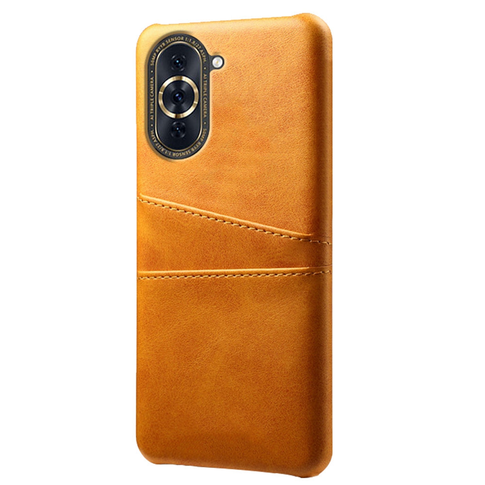 For Huawei nova 10 4G Anti-shock Dual Card Slots Holder Protective Case PU Leather Coated Hard PC Phone Shell
