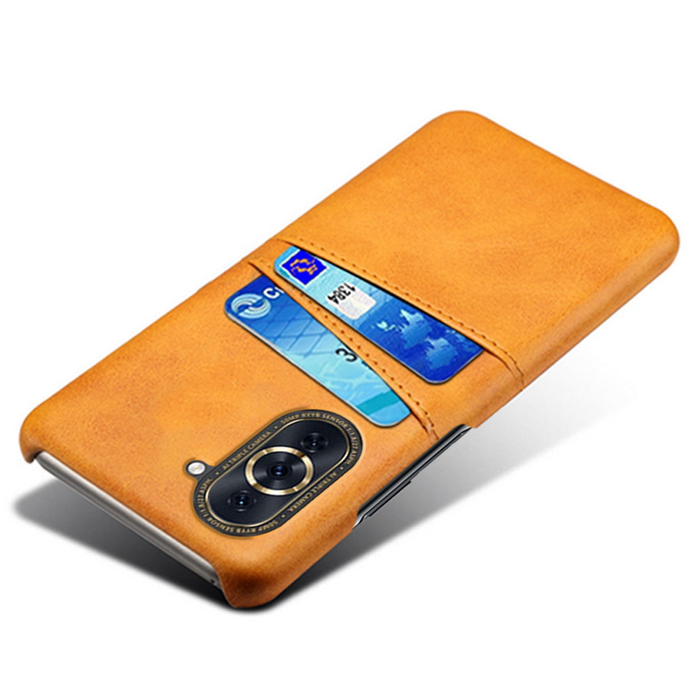 For Huawei nova 10 4G Anti-shock Dual Card Slots Holder Protective Case PU Leather Coated Hard PC Phone Shell