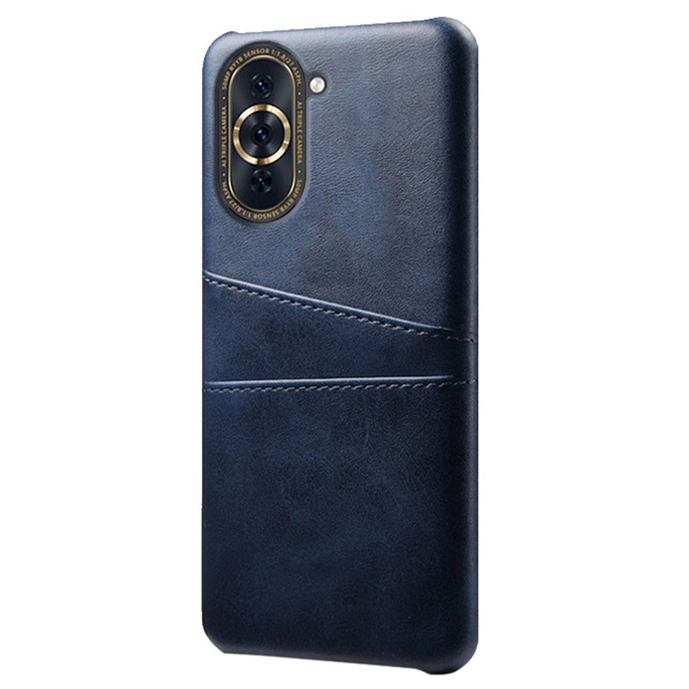 For Huawei nova 10 4G Anti-shock Dual Card Slots Holder Protective Case PU Leather Coated Hard PC Phone Shell