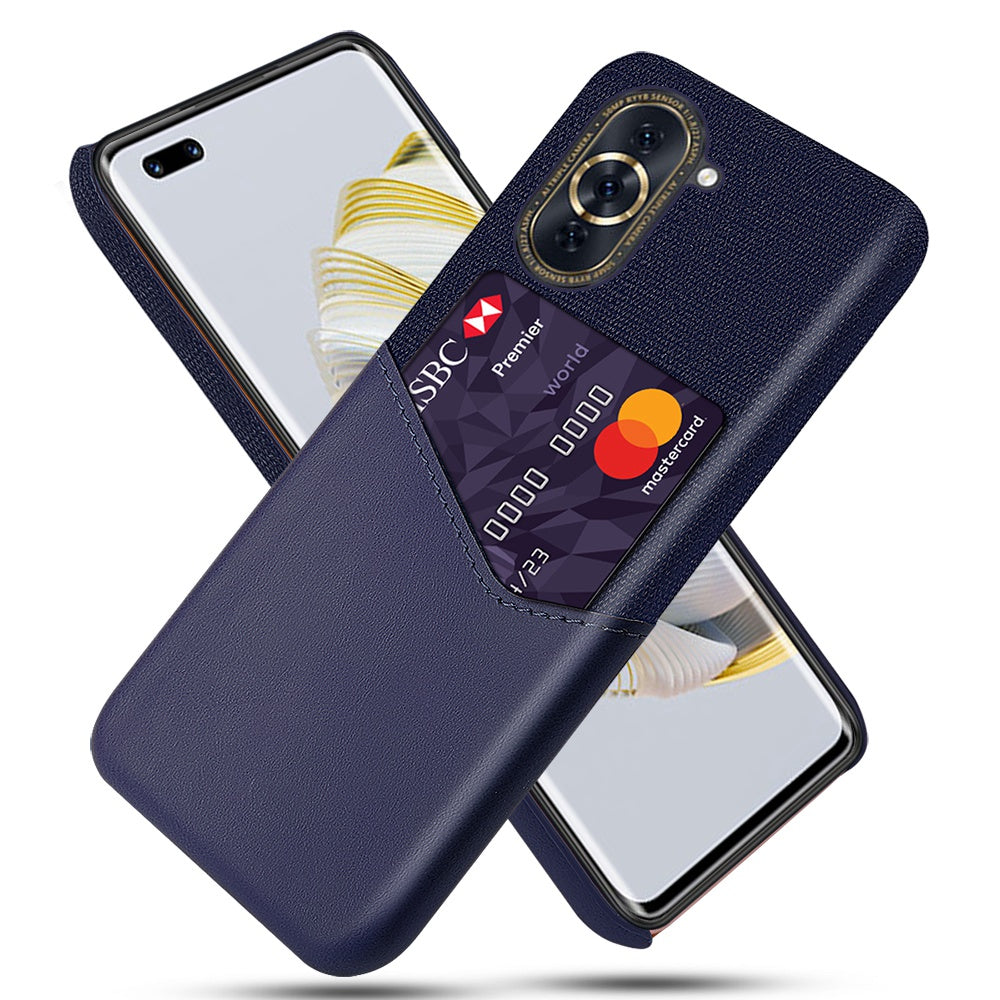 For Huawei nova 10 Pro 4G Shockproof Mobile Phone Case Card Holder Function Cloth Texture PU Leather Coated PC Shell