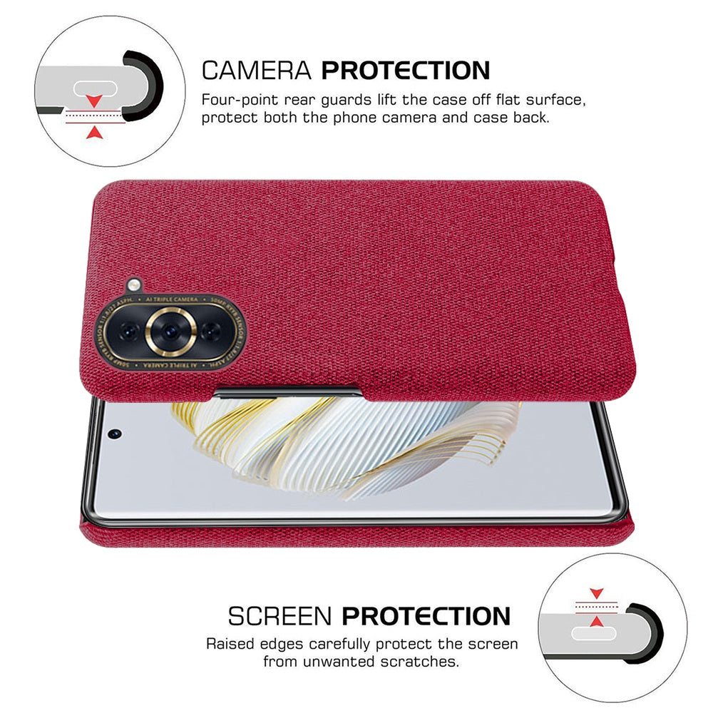 For Huawei nova 10 4G Lightweight Phone Case Solid Color Cloth Fabric Drop-proof Phone Cover