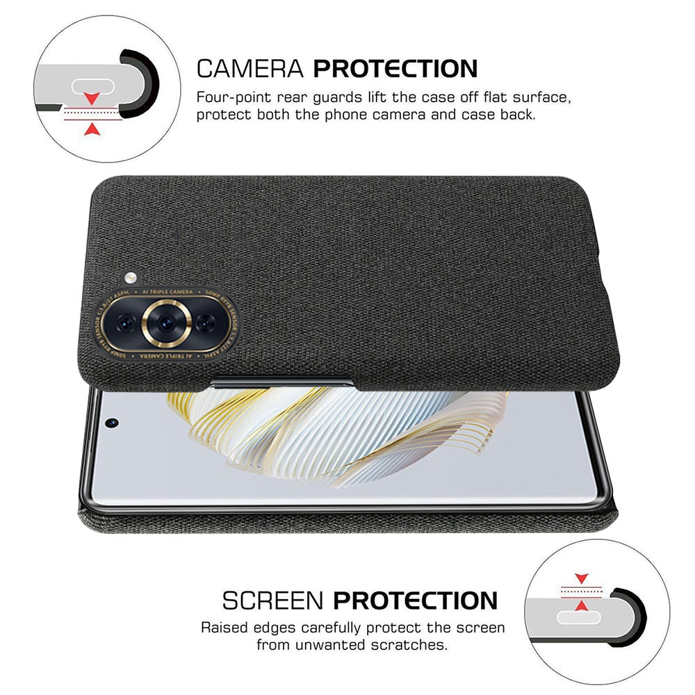 For Huawei nova 10 4G Lightweight Phone Case Solid Color Cloth Fabric Drop-proof Phone Cover