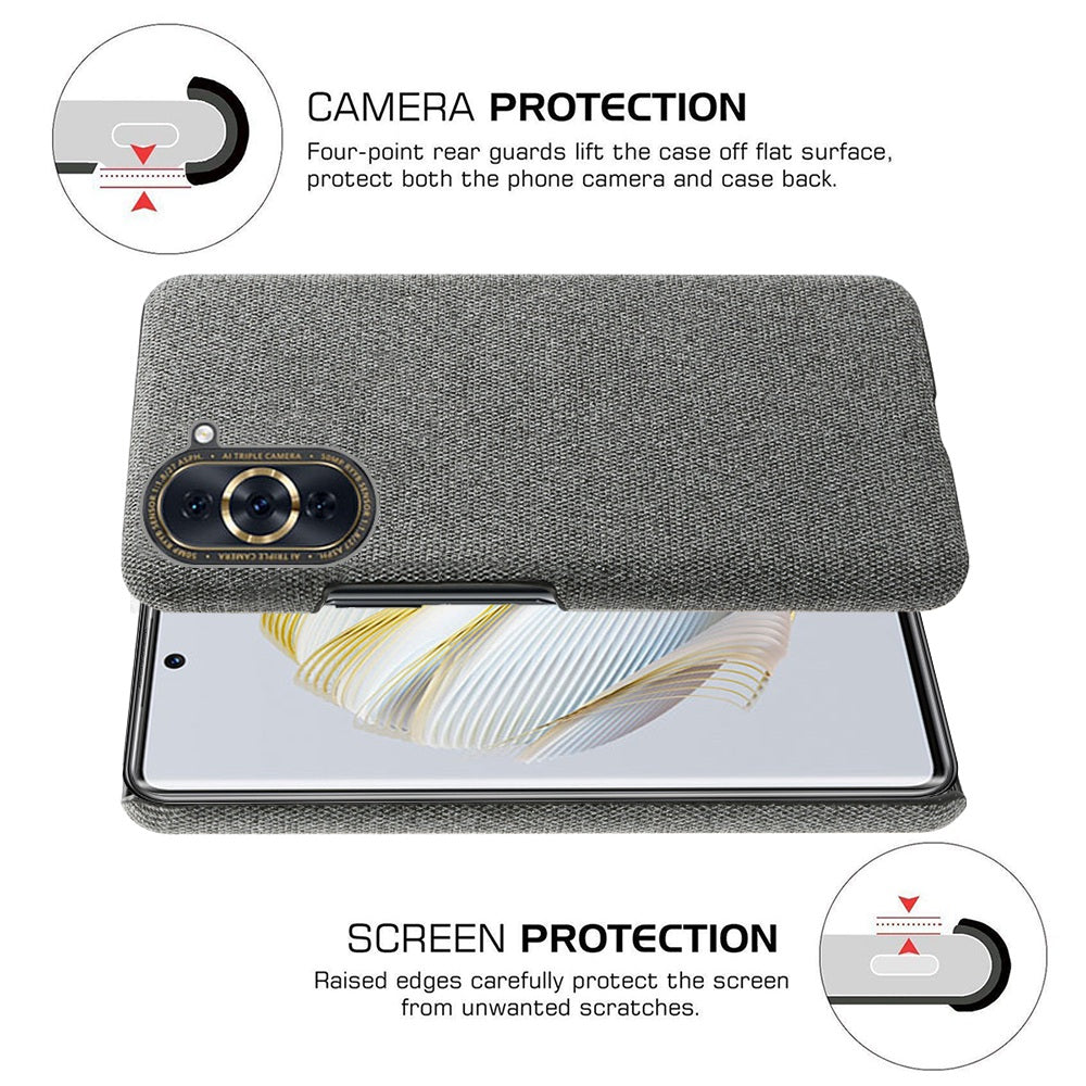 For Huawei nova 10 4G Lightweight Phone Case Solid Color Cloth Fabric Drop-proof Phone Cover