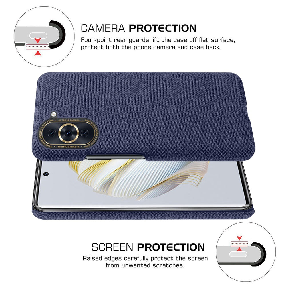 For Huawei nova 10 4G Lightweight Phone Case Solid Color Cloth Fabric Drop-proof Phone Cover