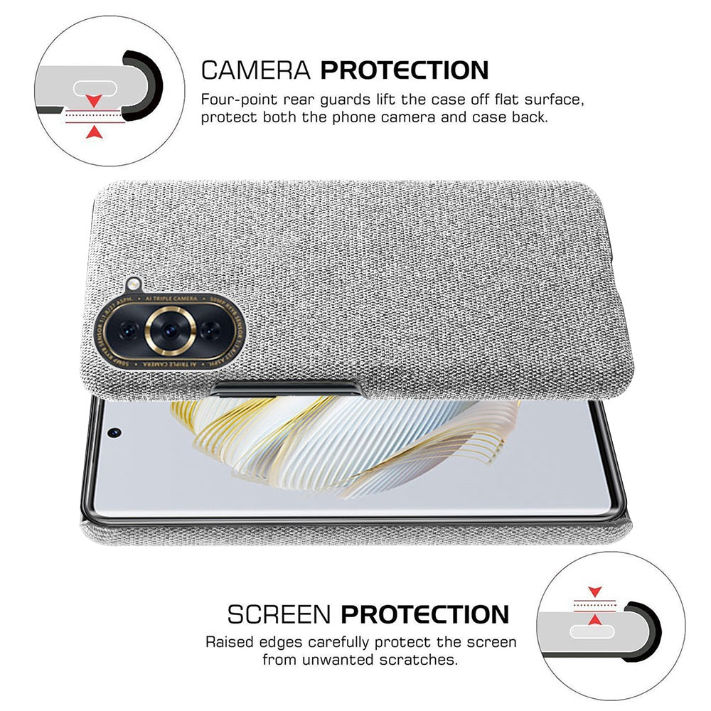 For Huawei nova 10 4G Lightweight Phone Case Solid Color Cloth Fabric Drop-proof Phone Cover