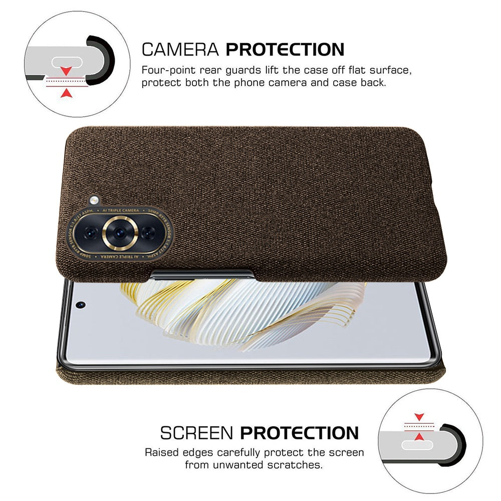 For Huawei nova 10 4G Lightweight Phone Case Solid Color Cloth Fabric Drop-proof Phone Cover