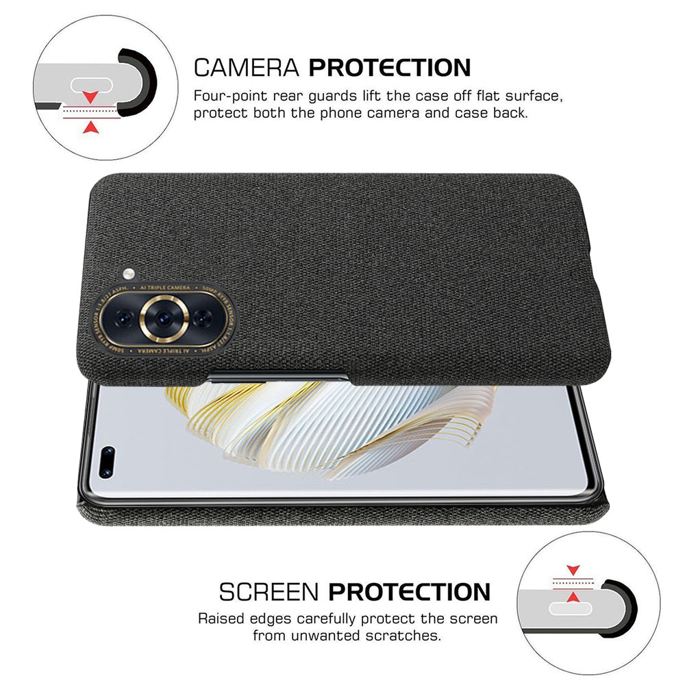 For Huawei nova 10 Pro 4G Solid Color Phone Case Scratch-resistant Cloth Texture Protective Cover