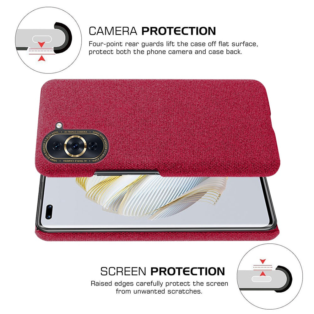 For Huawei nova 10 Pro 4G Solid Color Phone Case Scratch-resistant Cloth Texture Protective Cover