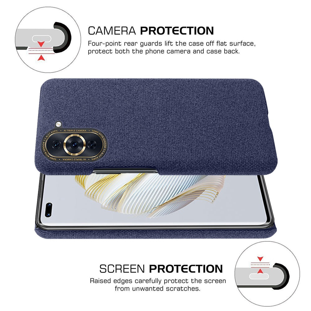 For Huawei nova 10 Pro 4G Solid Color Phone Case Scratch-resistant Cloth Texture Protective Cover