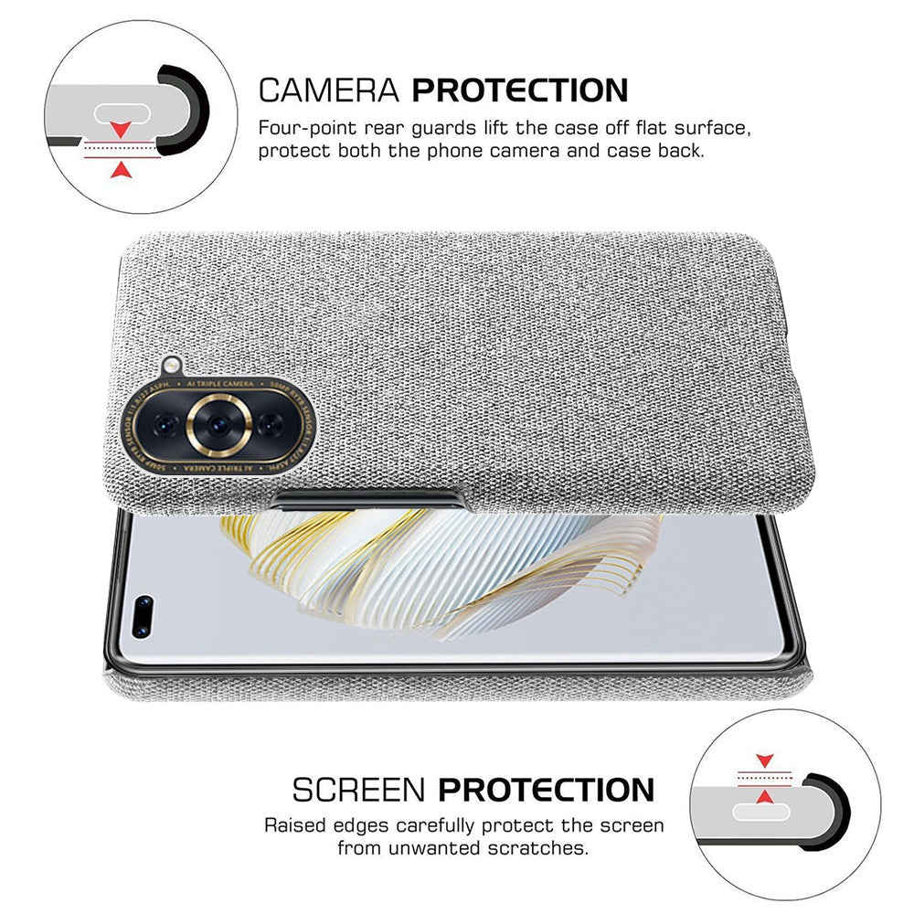 For Huawei nova 10 Pro 4G Solid Color Phone Case Scratch-resistant Cloth Texture Protective Cover