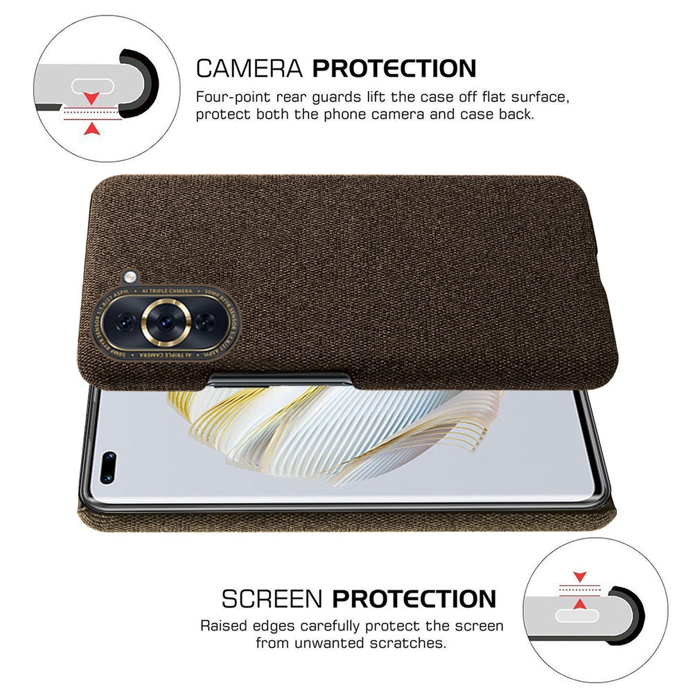 For Huawei nova 10 Pro 4G Solid Color Phone Case Scratch-resistant Cloth Texture Protective Cover
