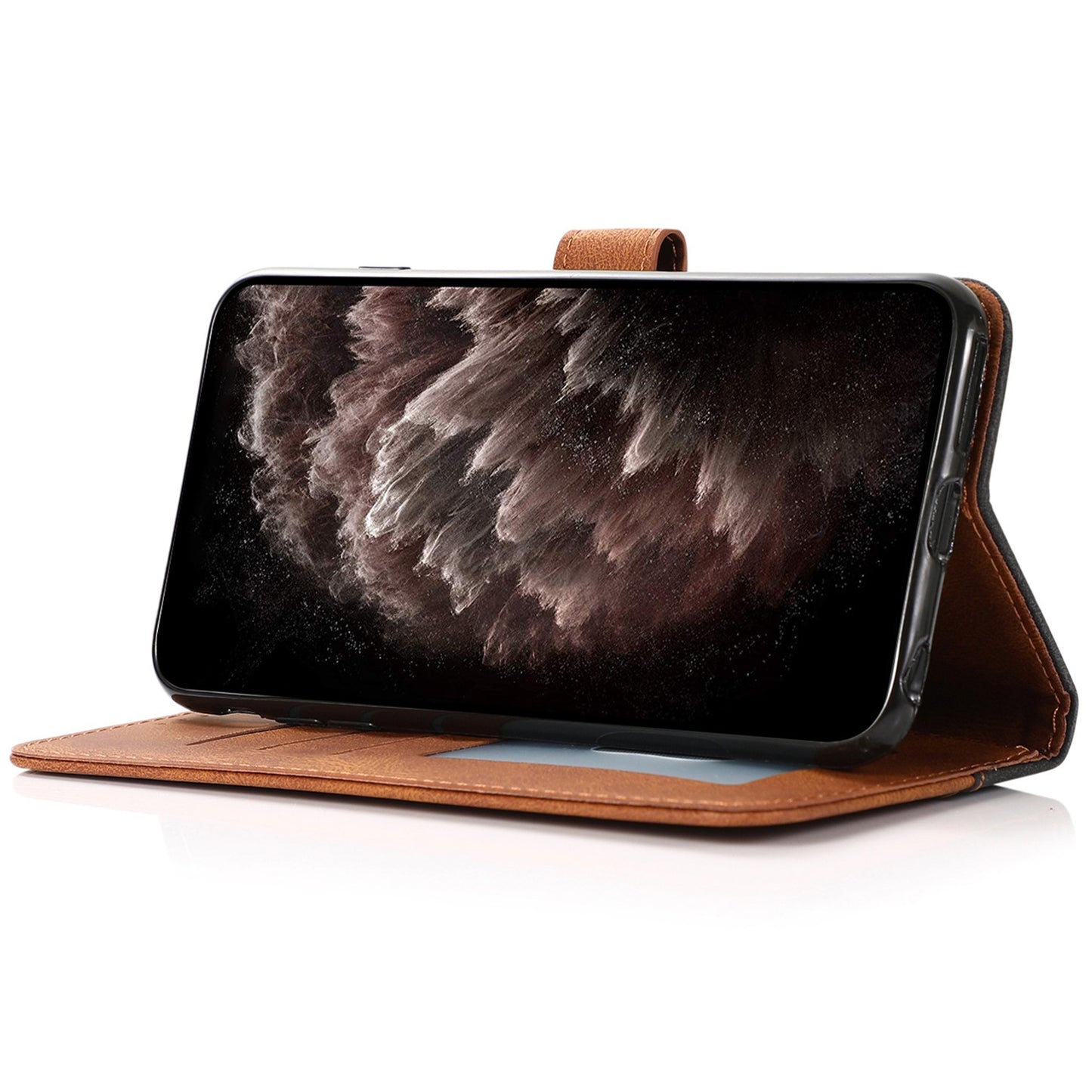 For Xiaomi Poco M4 Pro 4G Color Splicing Phone Full-protection Cover Flip Stand Wallet PU Leather Case with Wrist Strap
