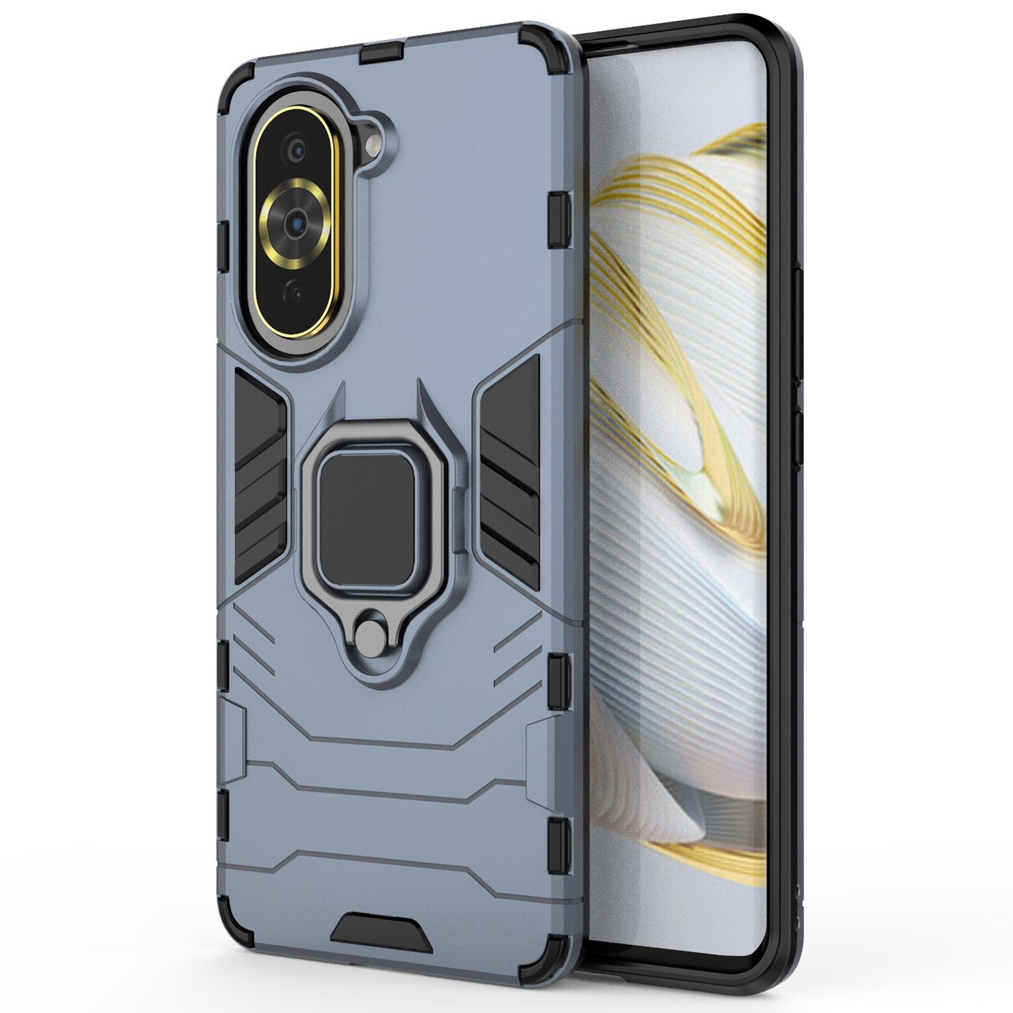 For Huawei nova 10 Pro 4G Ring Holder Kickstand Phone Case Well-protected PC + TPU Protective Cover