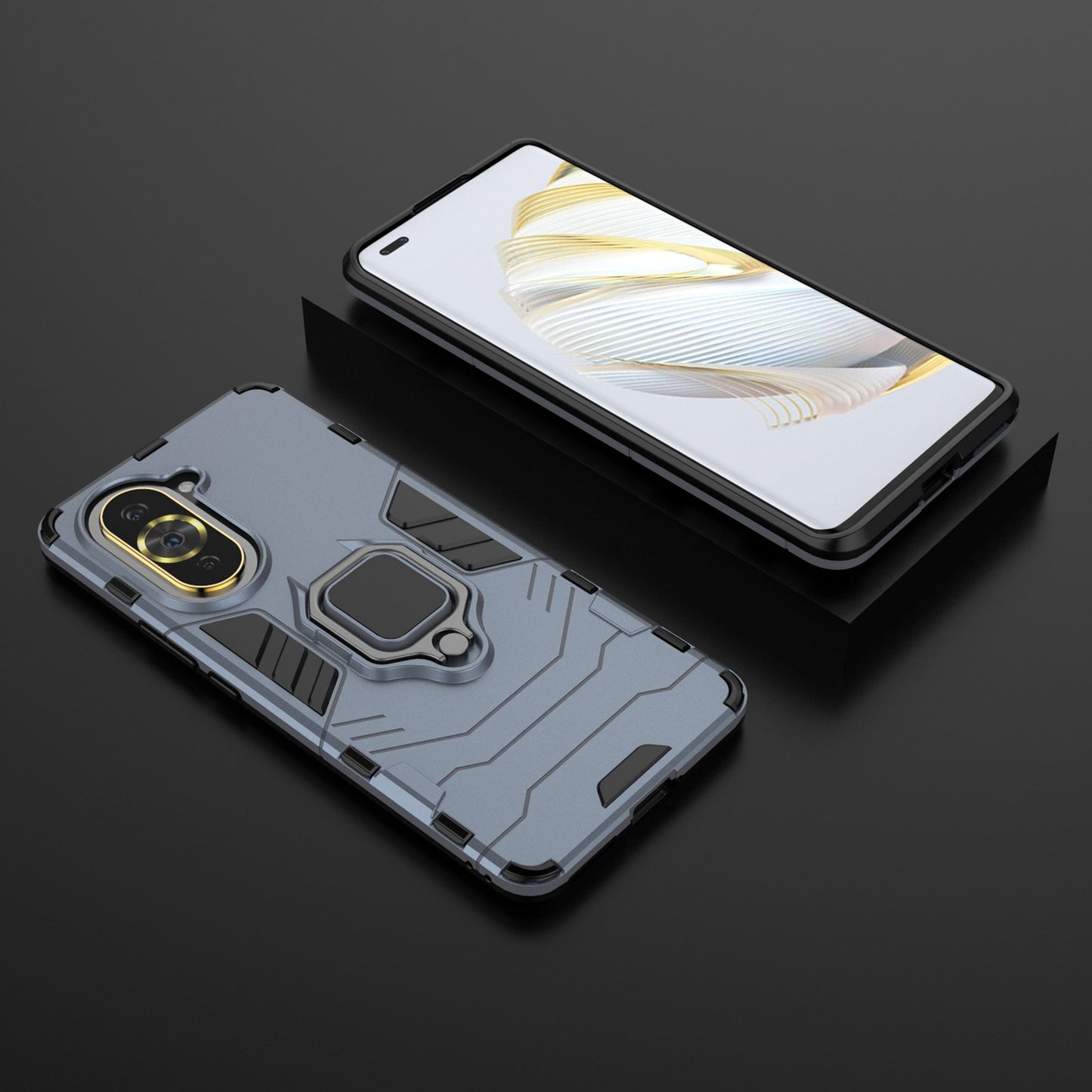 For Huawei nova 10 Pro 4G Ring Holder Kickstand Phone Case Well-protected PC + TPU Protective Cover