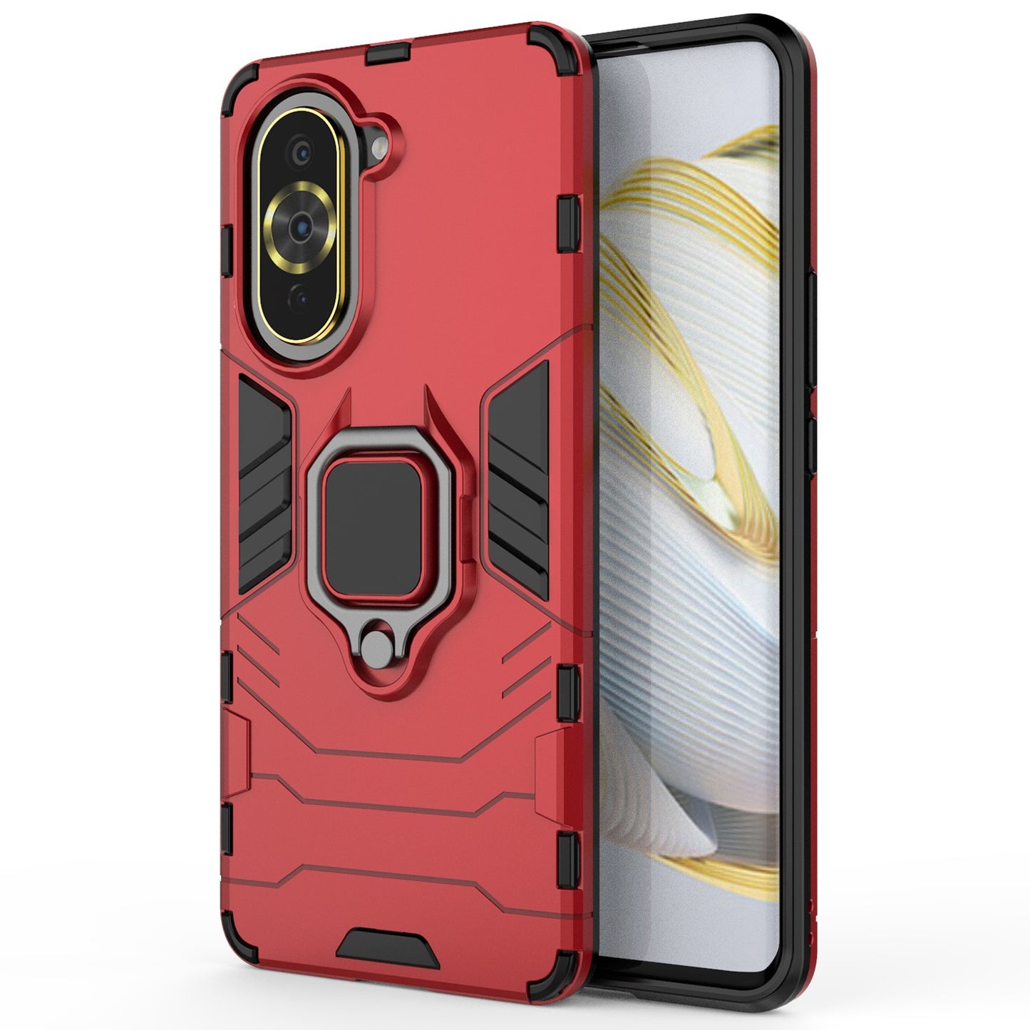 For Huawei nova 10 Pro 4G Ring Holder Kickstand Phone Case Well-protected PC + TPU Protective Cover