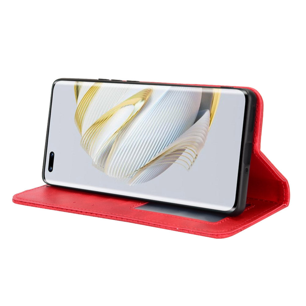 For Huawei nova 10 4G Flip Auto Closing Magnetic Retro PU Leather Wallet Case Stand Function Phone Shell Cover