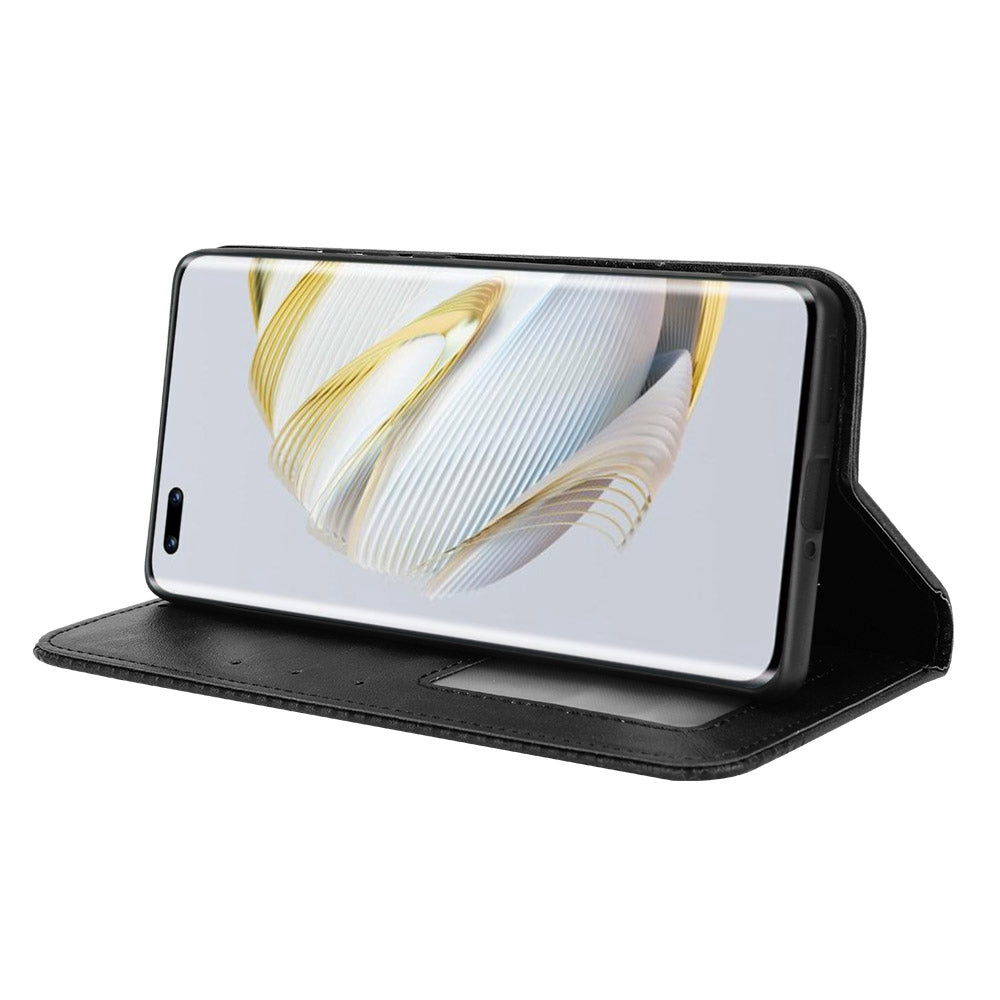 For Huawei nova 10 4G Flip Auto Closing Magnetic Retro PU Leather Wallet Case Stand Function Phone Shell Cover