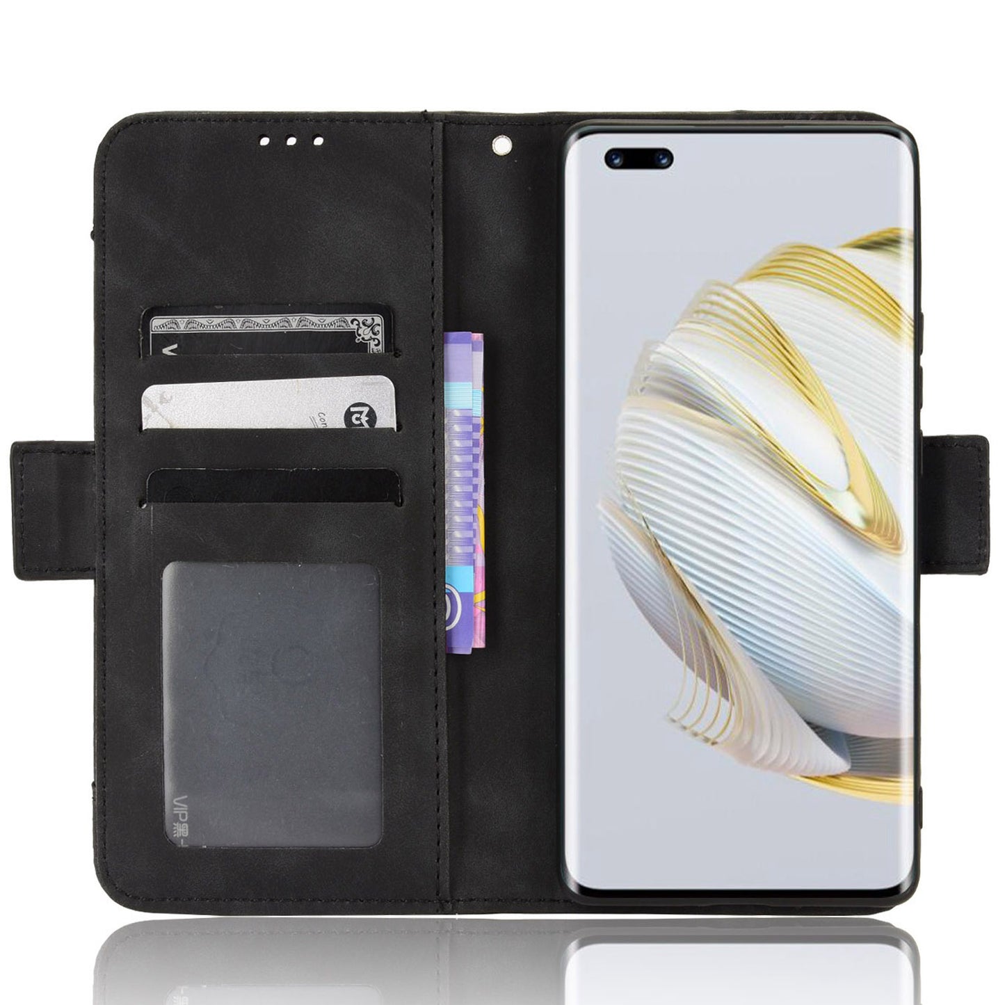 For Huawei nova 10 4G Multiple Card Slots Wallet Case PU Leather Stand Feature Magnetic Clasp Shockproof Shell