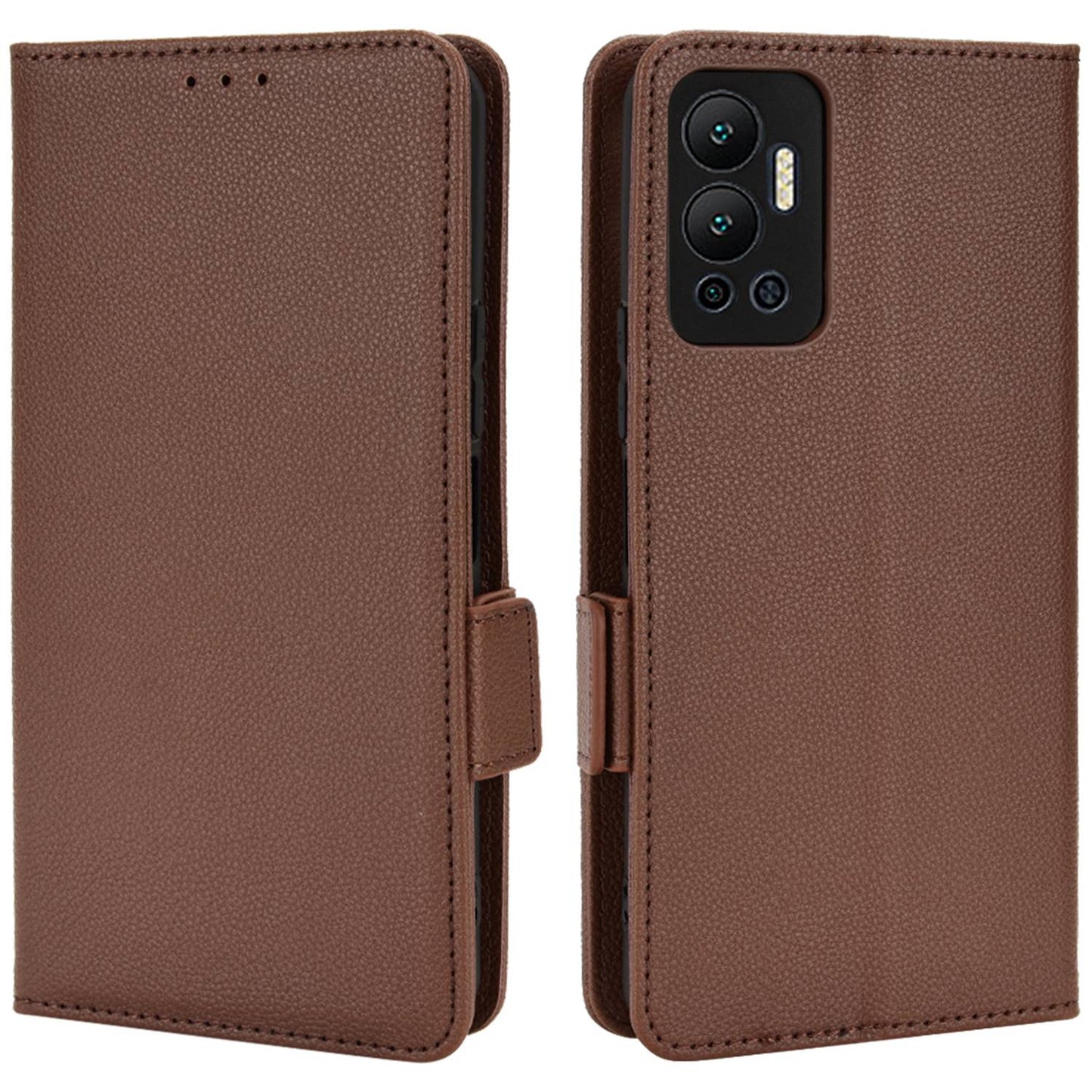 For Infinix Hot 12 4G (X6817) Overall Protection PU Leather Litchi Texture Phone Case Stand Wallet Magnetic Clasp Cover