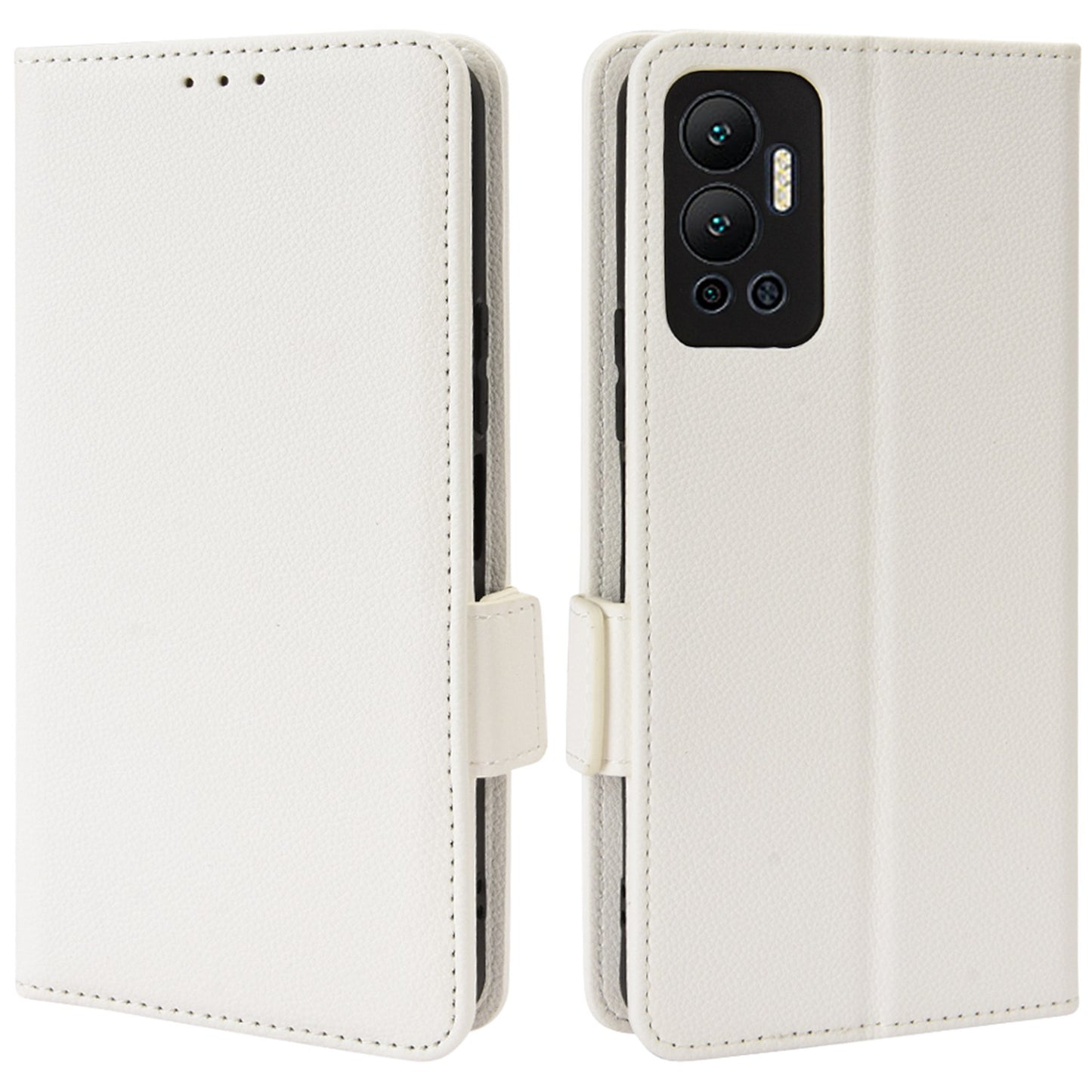 For Infinix Hot 12 4G (X6817) Overall Protection PU Leather Litchi Texture Phone Case Stand Wallet Magnetic Clasp Cover