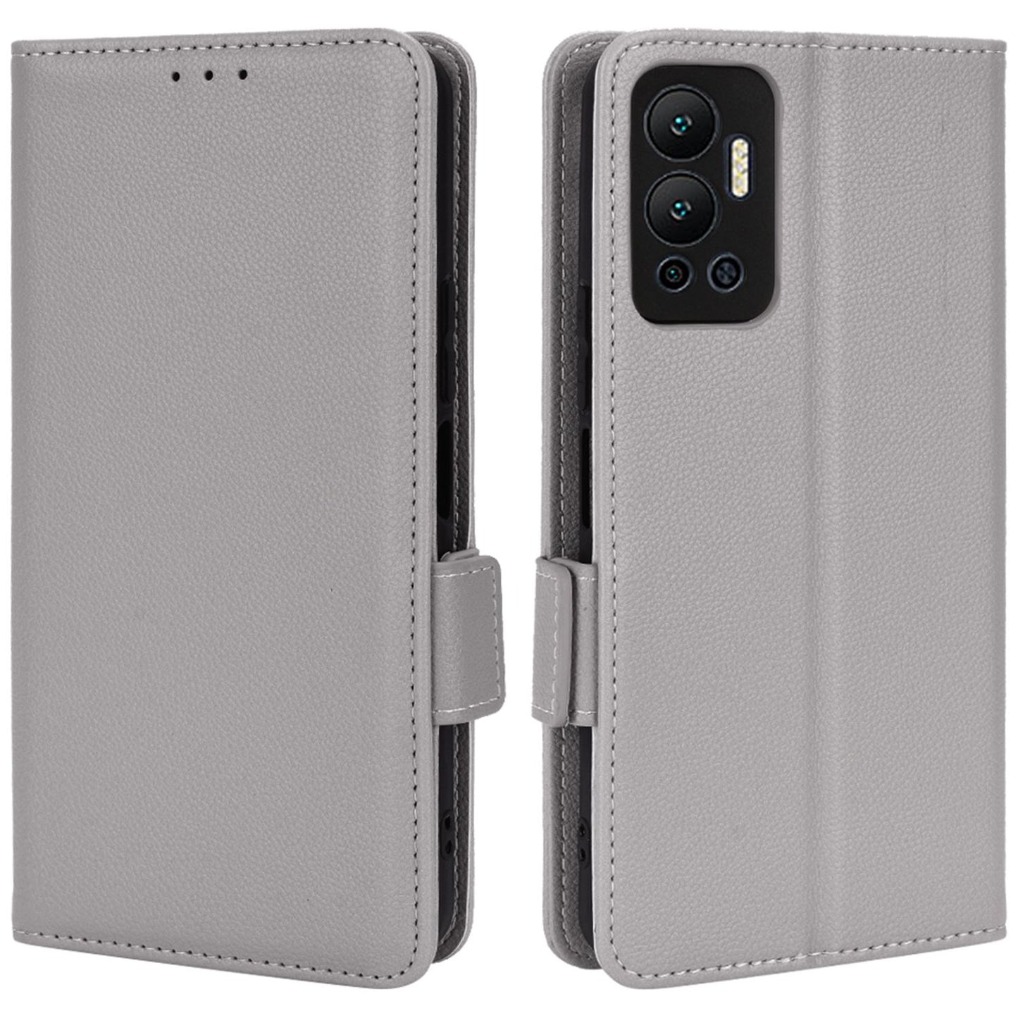 For Infinix Hot 12 4G (X6817) Overall Protection PU Leather Litchi Texture Phone Case Stand Wallet Magnetic Clasp Cover