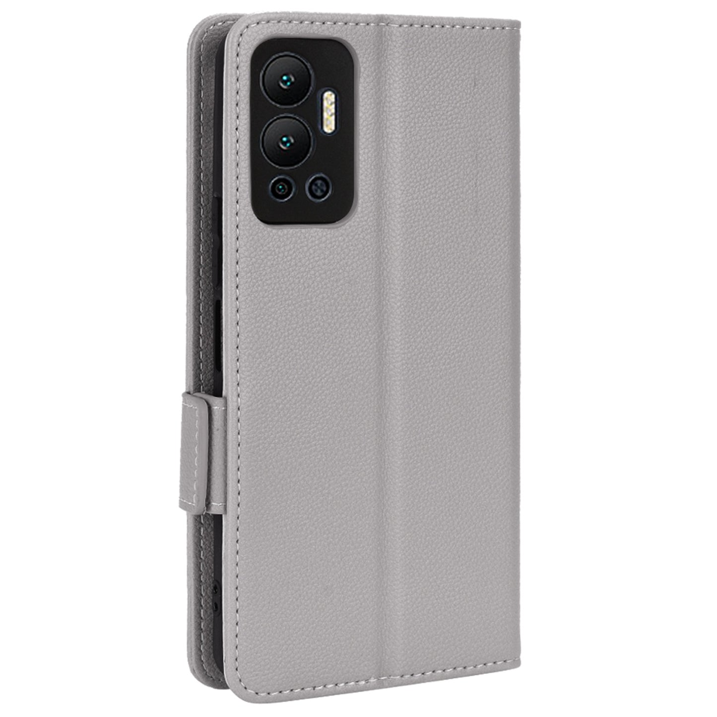 For Infinix Hot 12 4G (X6817) Overall Protection PU Leather Litchi Texture Phone Case Stand Wallet Magnetic Clasp Cover