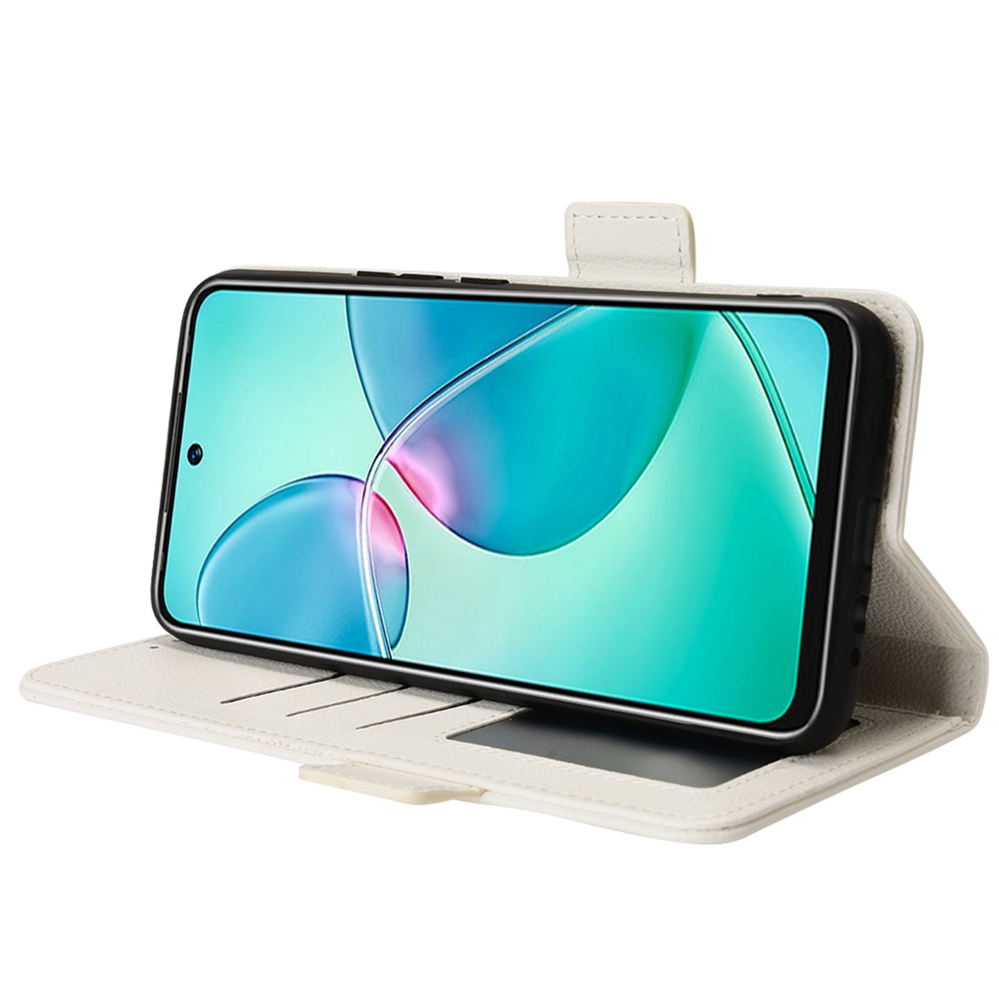 For Infinix Hot 12 Play 4G (X6816C) / Hot 12 Play NFC 4G Well-protected PU Leather Litchi Texture Phone Case Stand Wallet Magnetic Clasp Cover