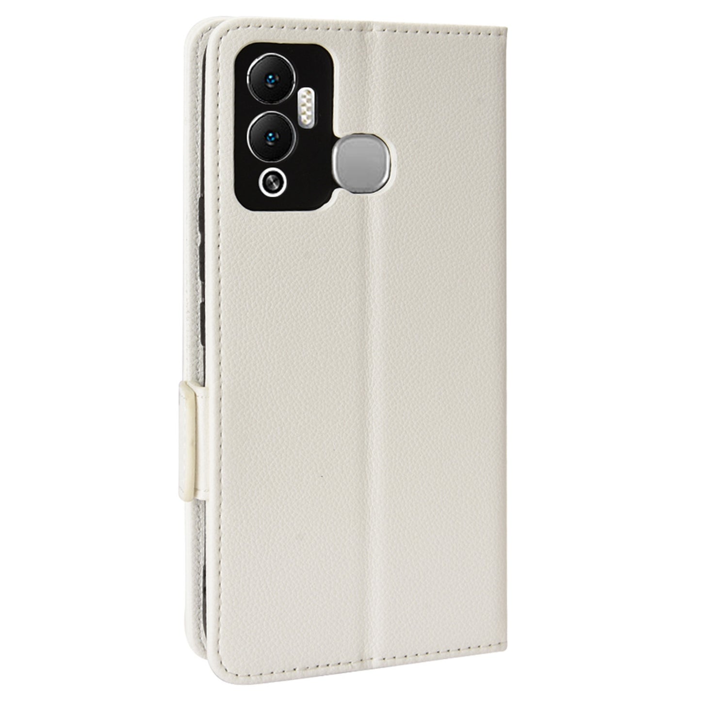 For Infinix Hot 12 Play 4G (X6816C) / Hot 12 Play NFC 4G Well-protected PU Leather Litchi Texture Phone Case Stand Wallet Magnetic Clasp Cover