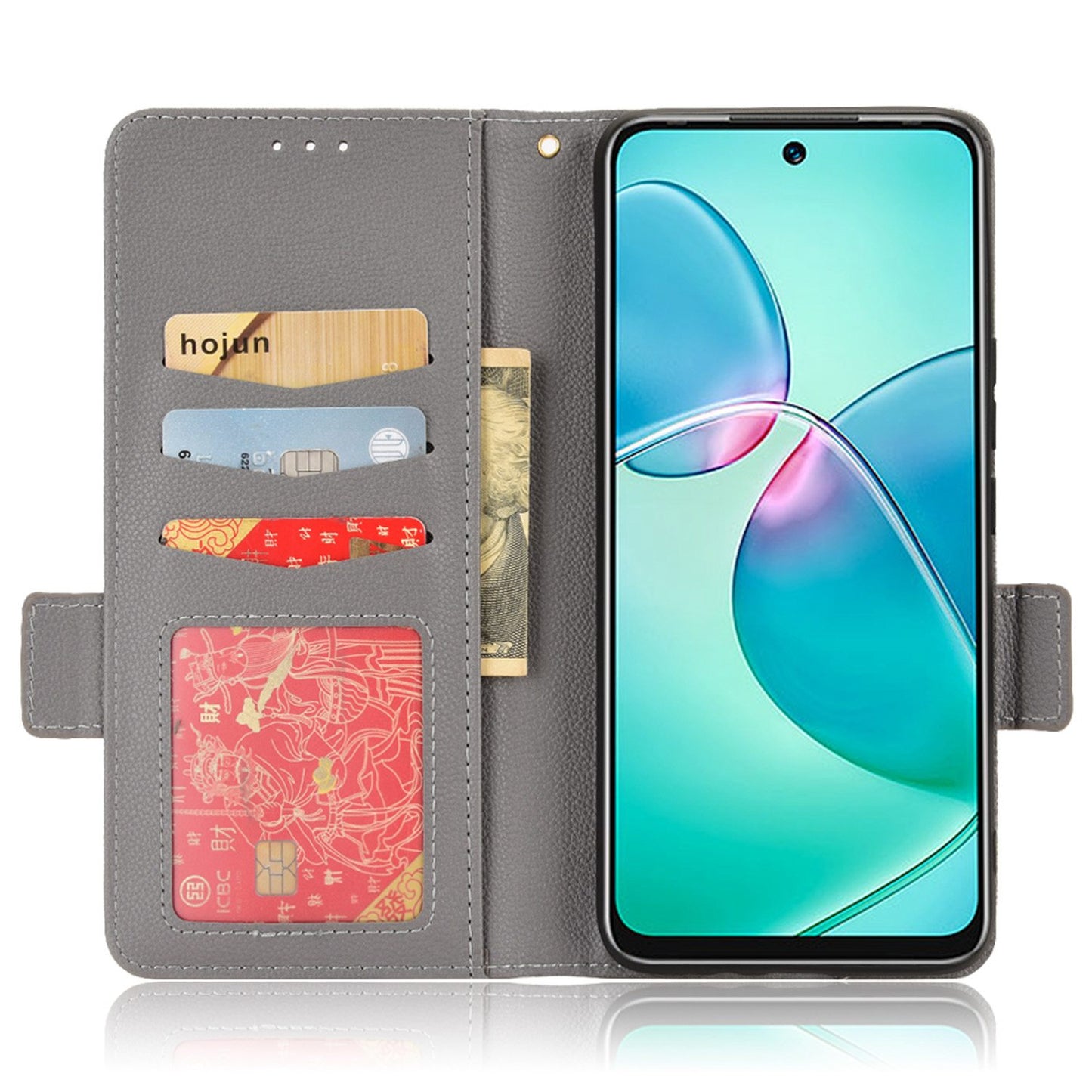For Infinix Hot 12 Play 4G (X6816C) / Hot 12 Play NFC 4G Well-protected PU Leather Litchi Texture Phone Case Stand Wallet Magnetic Clasp Cover