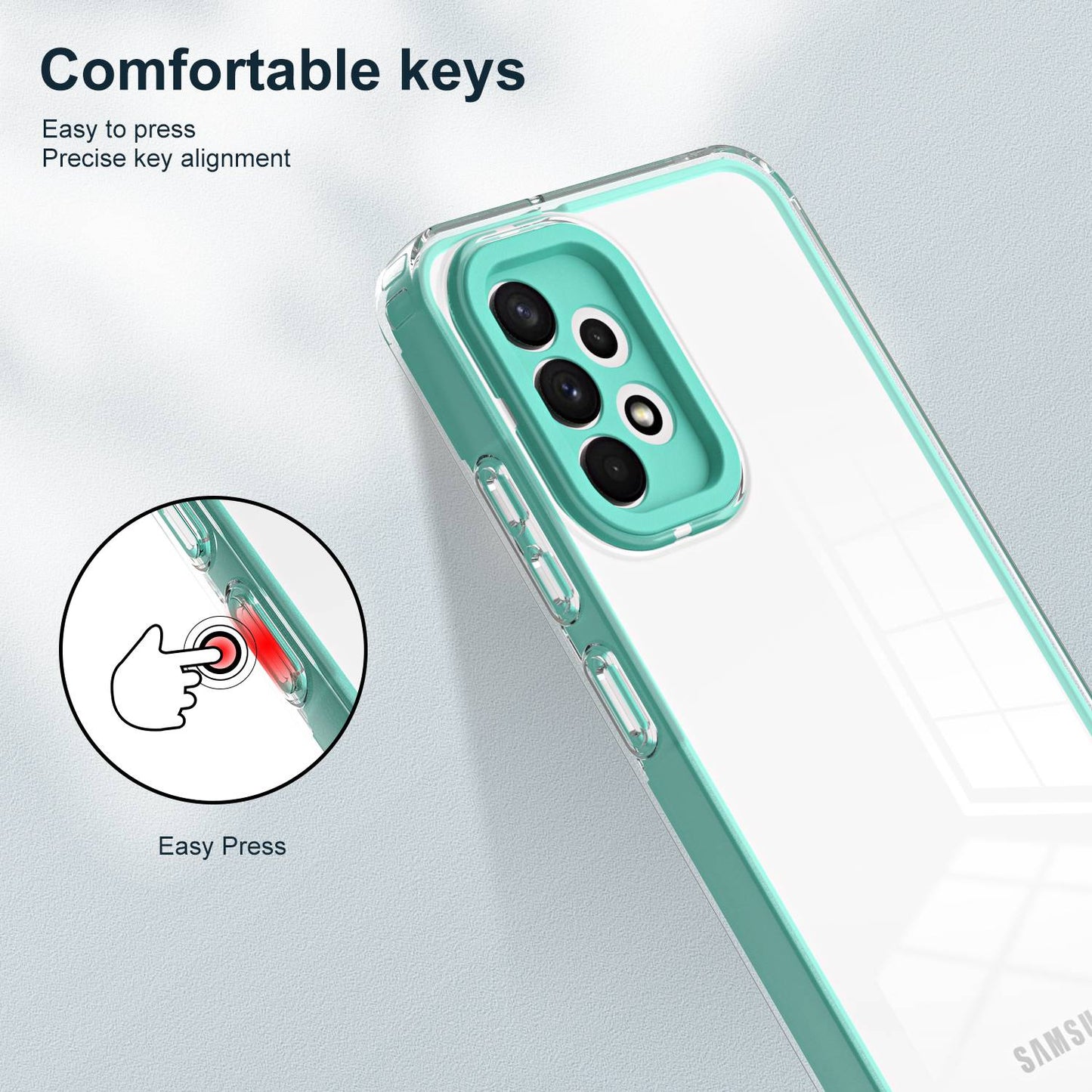 For Samsung Galaxy A73 5G Ultra-thin Clear TPU Phone Case with Colorful Frame Drop-proof Anti-scratch Phone Cover