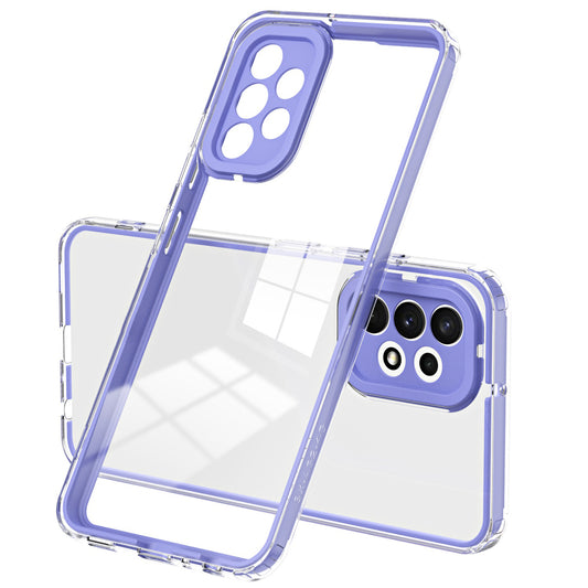 For Samsung Galaxy A73 5G Ultra-thin Clear TPU Phone Case with Colorful Frame Drop-proof Anti-scratch Phone Cover