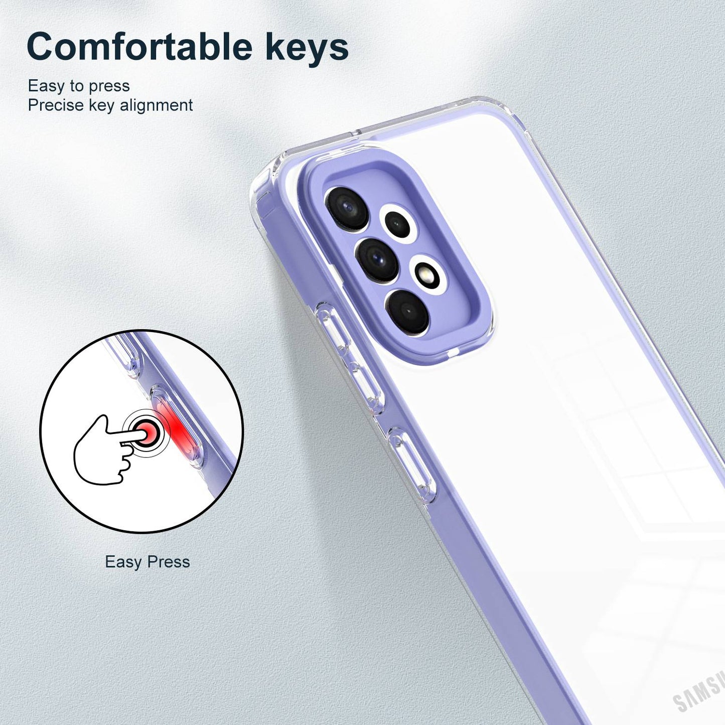 For Samsung Galaxy A73 5G Ultra-thin Clear TPU Phone Case with Colorful Frame Drop-proof Anti-scratch Phone Cover