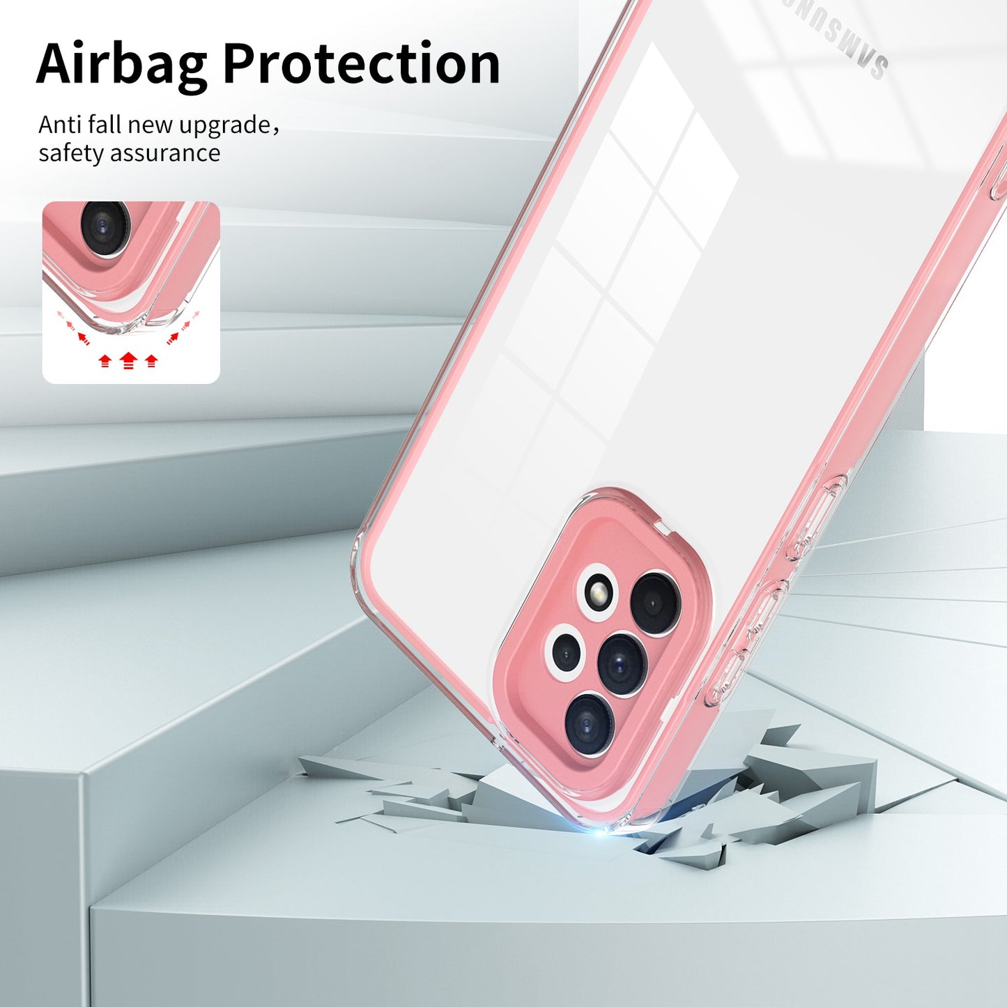 For Samsung Galaxy A73 5G Ultra-thin Clear TPU Phone Case with Colorful Frame Drop-proof Anti-scratch Phone Cover