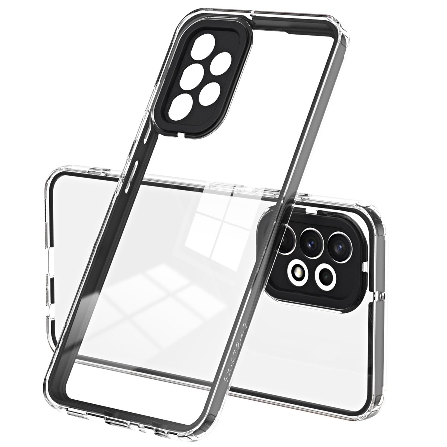 For Samsung Galaxy A73 5G Ultra-thin Clear TPU Phone Case with Colorful Frame Drop-proof Anti-scratch Phone Cover