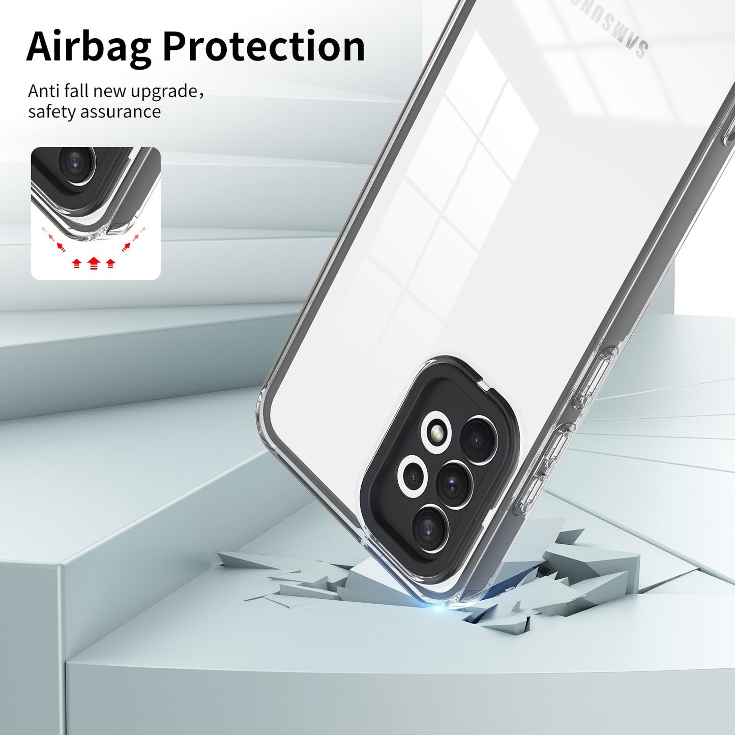 For Samsung Galaxy A73 5G Ultra-thin Clear TPU Phone Case with Colorful Frame Drop-proof Anti-scratch Phone Cover