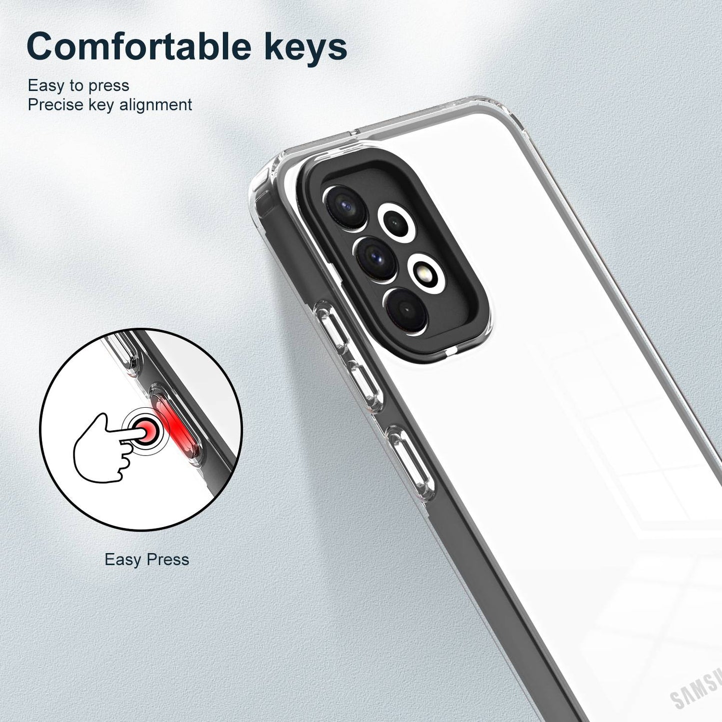 For Samsung Galaxy A73 5G Ultra-thin Clear TPU Phone Case with Colorful Frame Drop-proof Anti-scratch Phone Cover