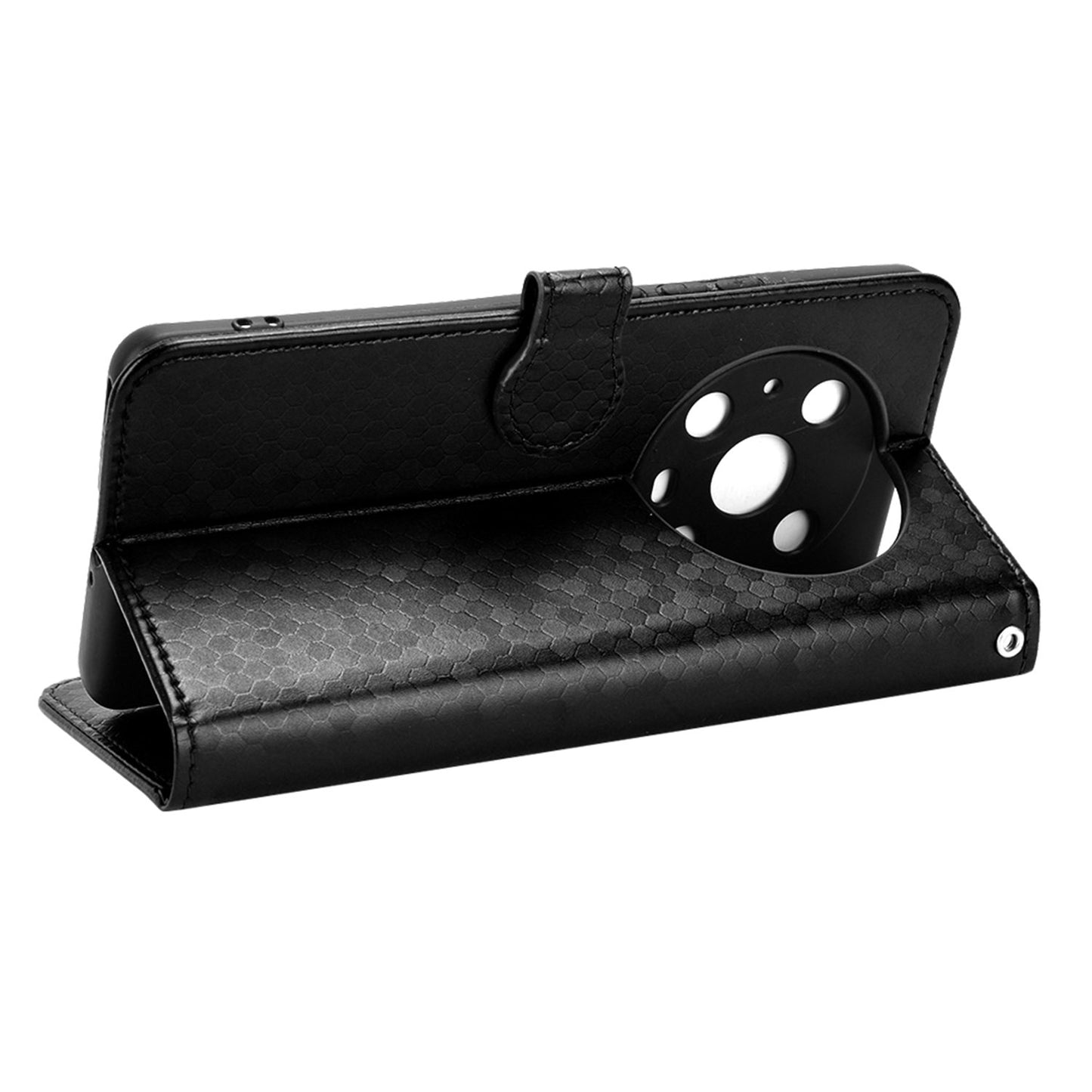 For Honor Magic4 Pro 5G Anti-dust PU Leather Phone Case Imprinted Dot Pattern Wallet Stand Flip Mobile Phone Cover