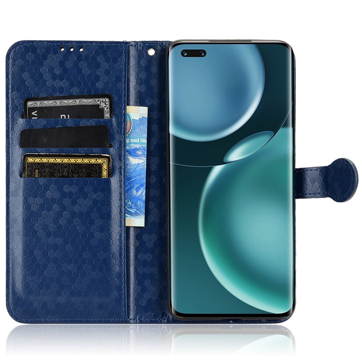 For Honor Magic4 Pro 5G Anti-dust PU Leather Phone Case Imprinted Dot Pattern Wallet Stand Flip Mobile Phone Cover