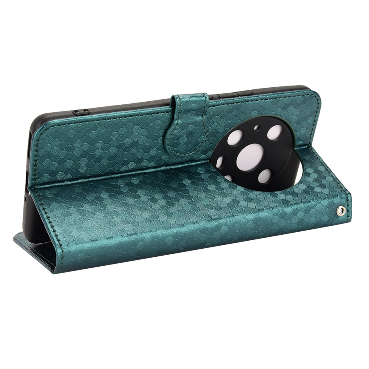 For Honor Magic4 Pro 5G Anti-dust PU Leather Phone Case Imprinted Dot Pattern Wallet Stand Flip Mobile Phone Cover
