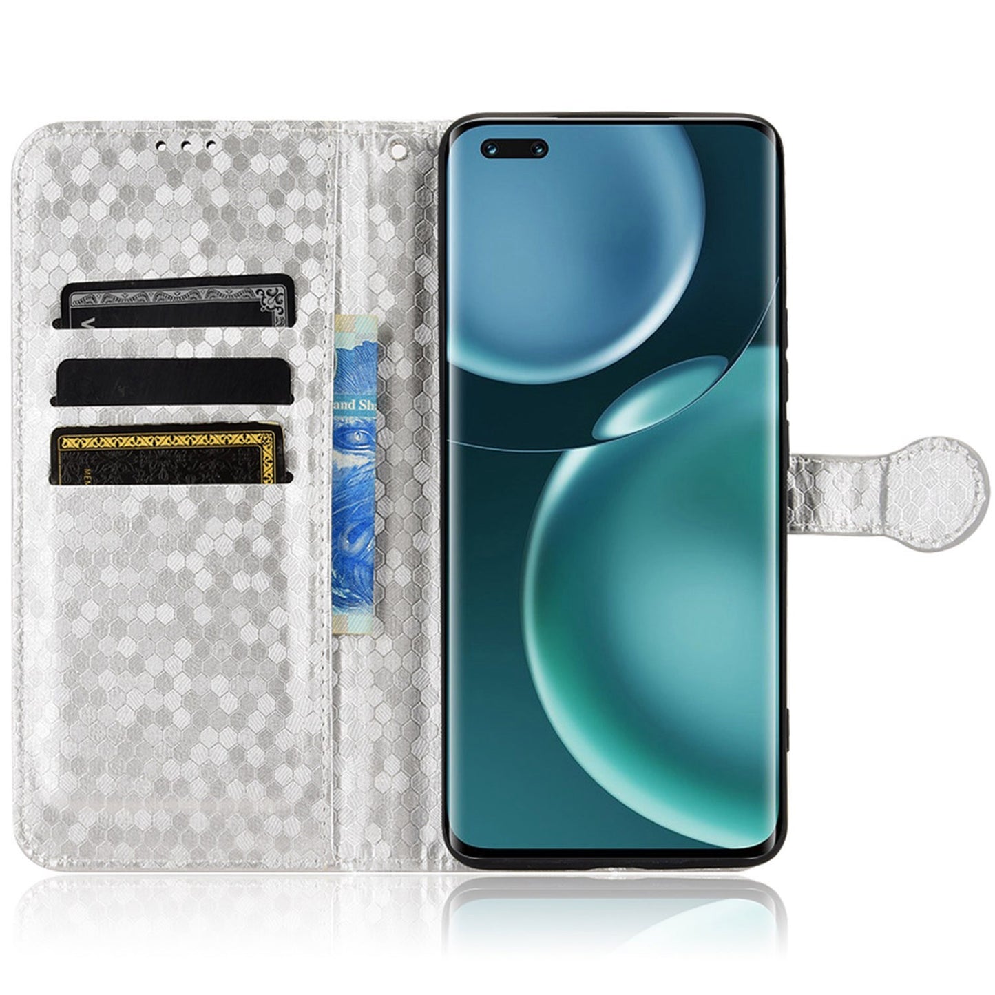 For Honor Magic4 Pro 5G Anti-dust PU Leather Phone Case Imprinted Dot Pattern Wallet Stand Flip Mobile Phone Cover