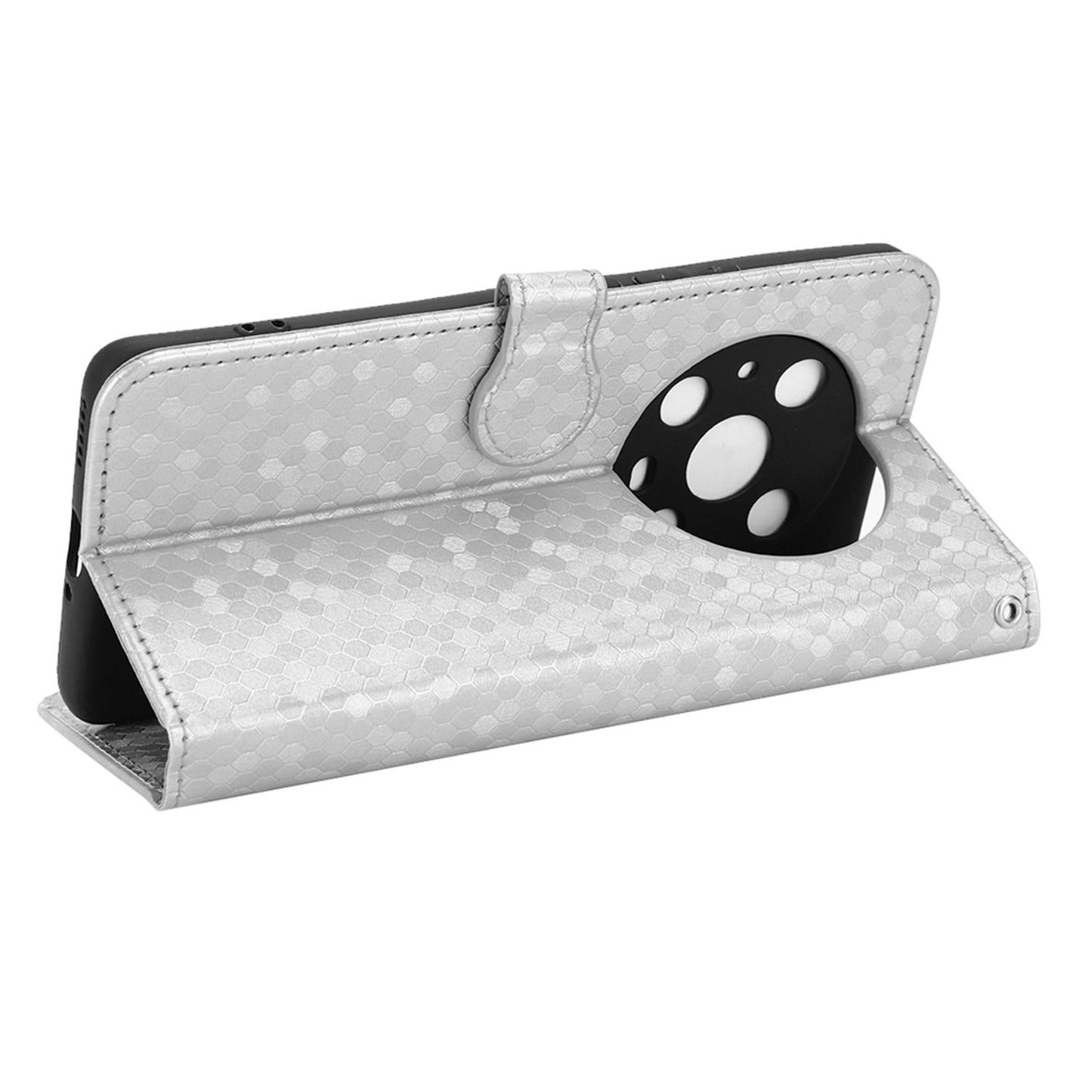 For Honor Magic4 Pro 5G Anti-dust PU Leather Phone Case Imprinted Dot Pattern Wallet Stand Flip Mobile Phone Cover