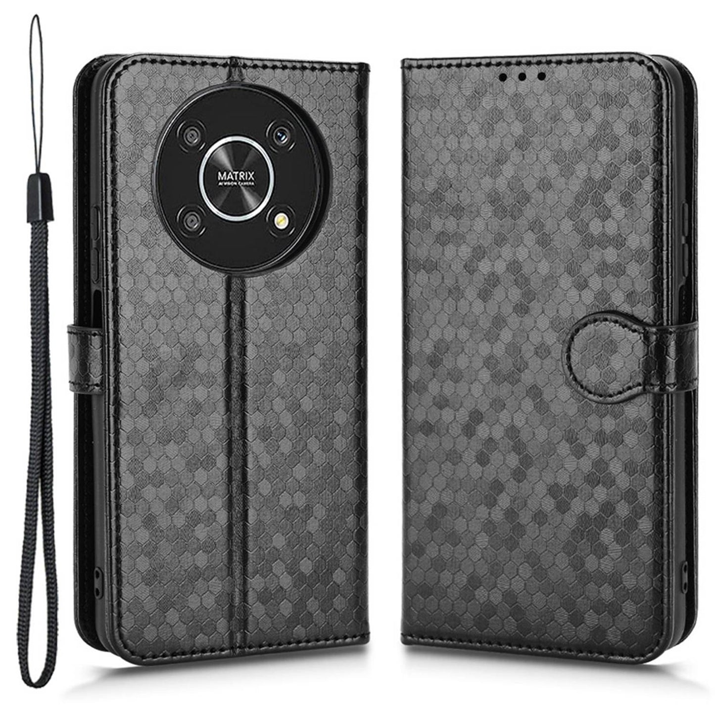 For Honor 9X / X30 5G / Magic4 Lite 5G Imprinted Dot Pattern PU Leather Phone Case Wallet Stand Flip Phone Cover