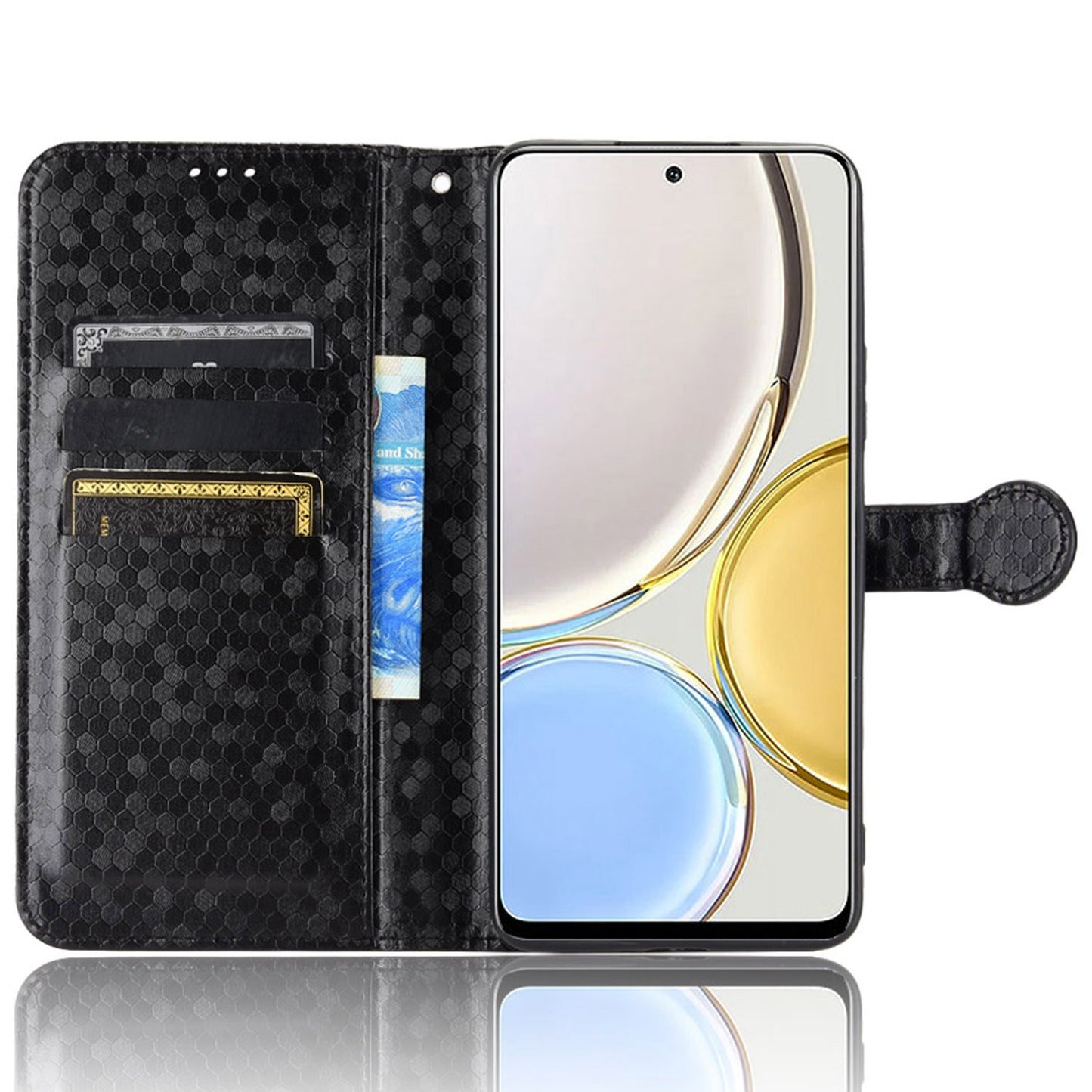 For Honor 9X / X30 5G / Magic4 Lite 5G Imprinted Dot Pattern PU Leather Phone Case Wallet Stand Flip Phone Cover