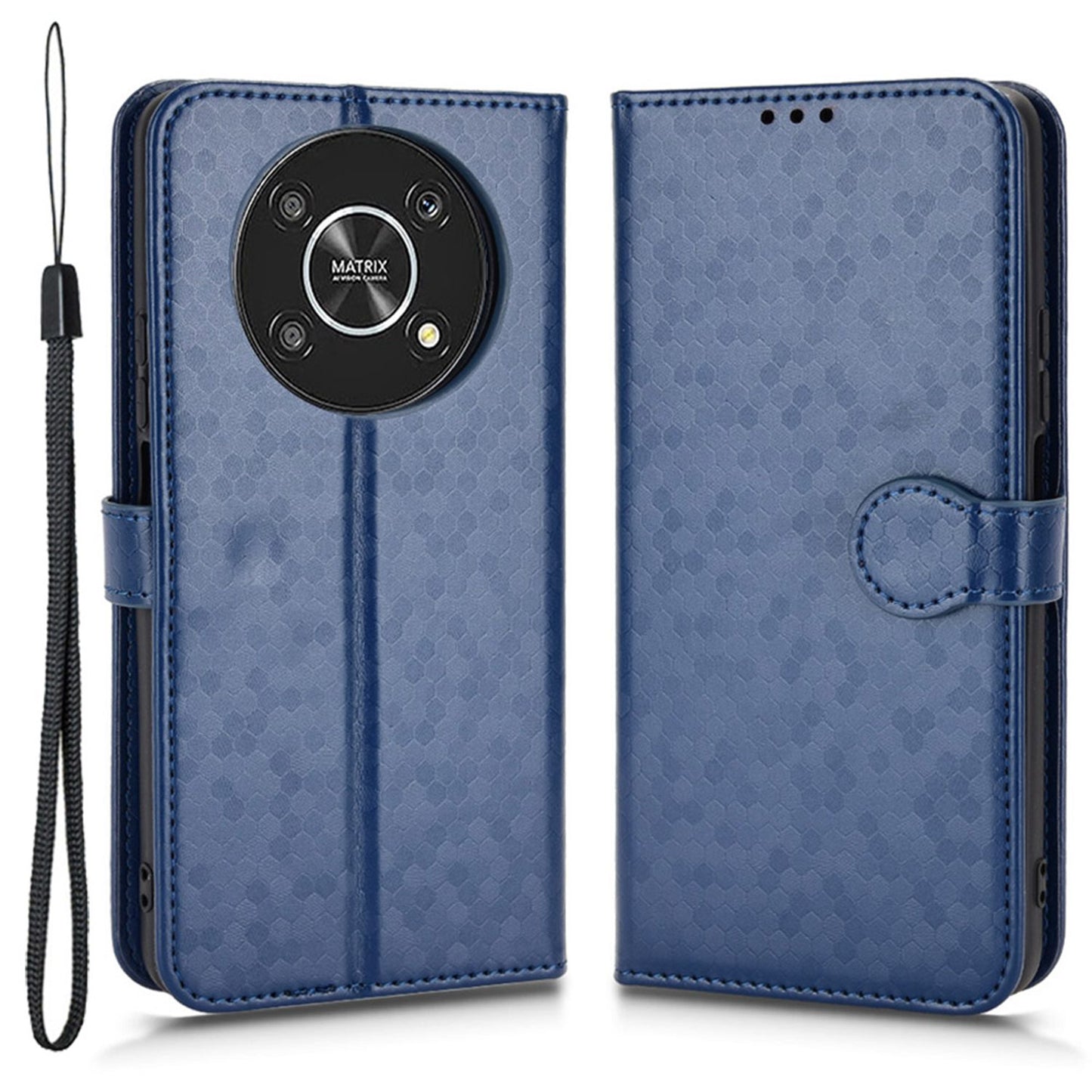 For Honor 9X / X30 5G / Magic4 Lite 5G Imprinted Dot Pattern PU Leather Phone Case Wallet Stand Flip Phone Cover
