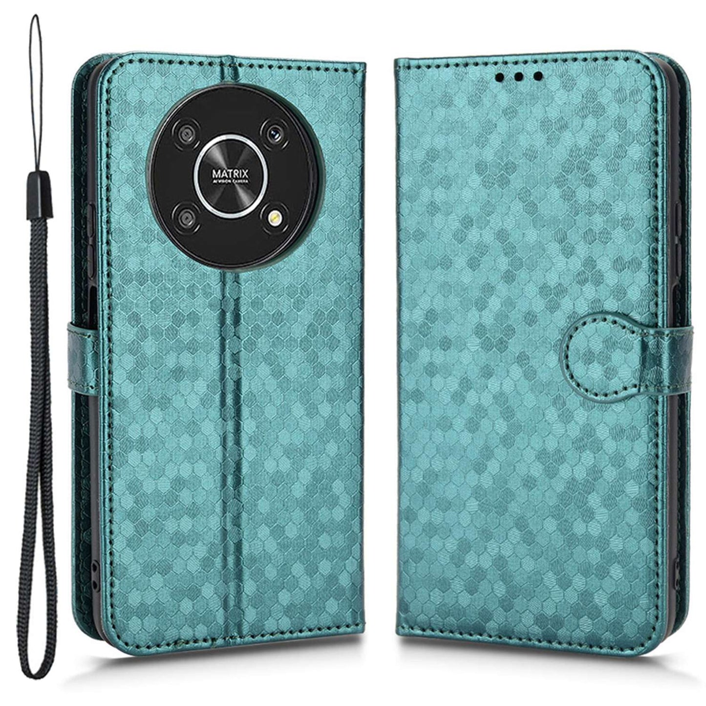 For Honor 9X / X30 5G / Magic4 Lite 5G Imprinted Dot Pattern PU Leather Phone Case Wallet Stand Flip Phone Cover