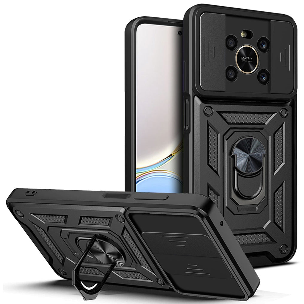 For Honor X9 4G / 5G Impact Resistant Cell Phone Shell Kickstand PC + TPU Hybrid Cover Slide Camera Protection Phone Case