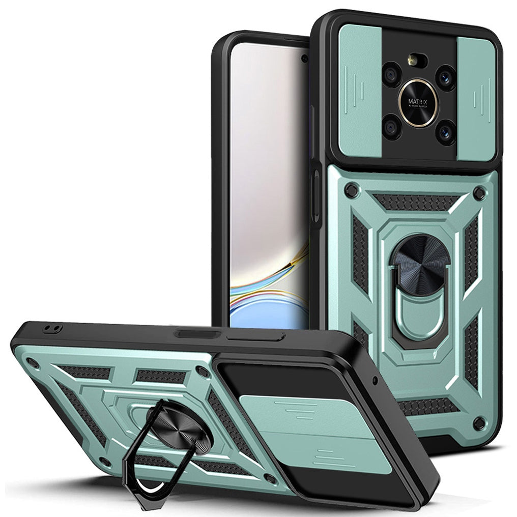 For Honor X9 4G / 5G Impact Resistant Cell Phone Shell Kickstand PC + TPU Hybrid Cover Slide Camera Protection Phone Case