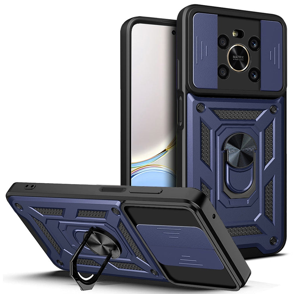 For Honor X9 4G / 5G Impact Resistant Cell Phone Shell Kickstand PC + TPU Hybrid Cover Slide Camera Protection Phone Case