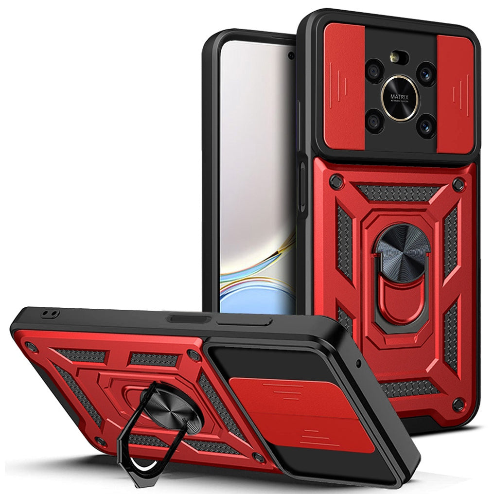For Honor X9 4G / 5G Impact Resistant Cell Phone Shell Kickstand PC + TPU Hybrid Cover Slide Camera Protection Phone Case