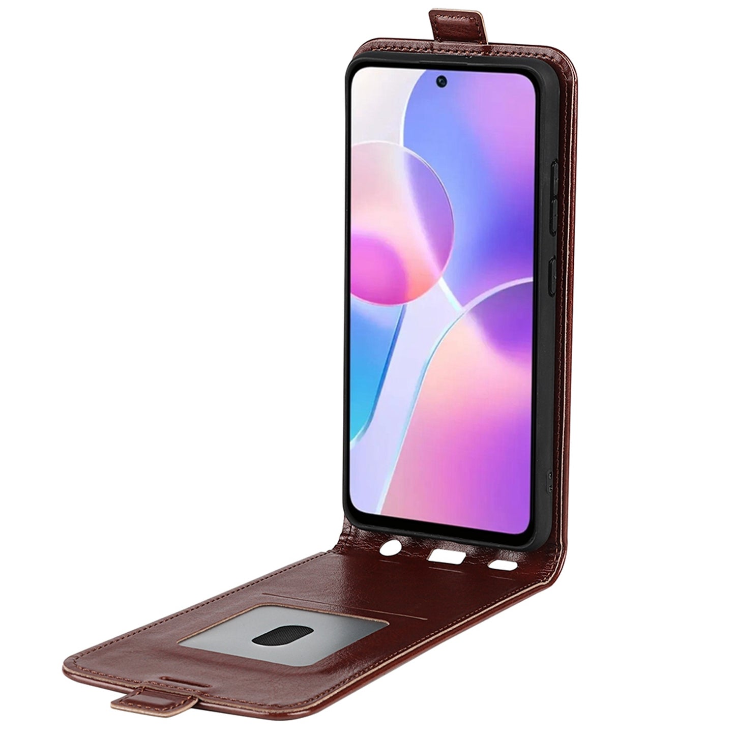 For Honor X40i 5G Full Protection Vertical Flip Crazy Horse Texture PU Leather Cover Card Holder Anti-scratch Phone Case